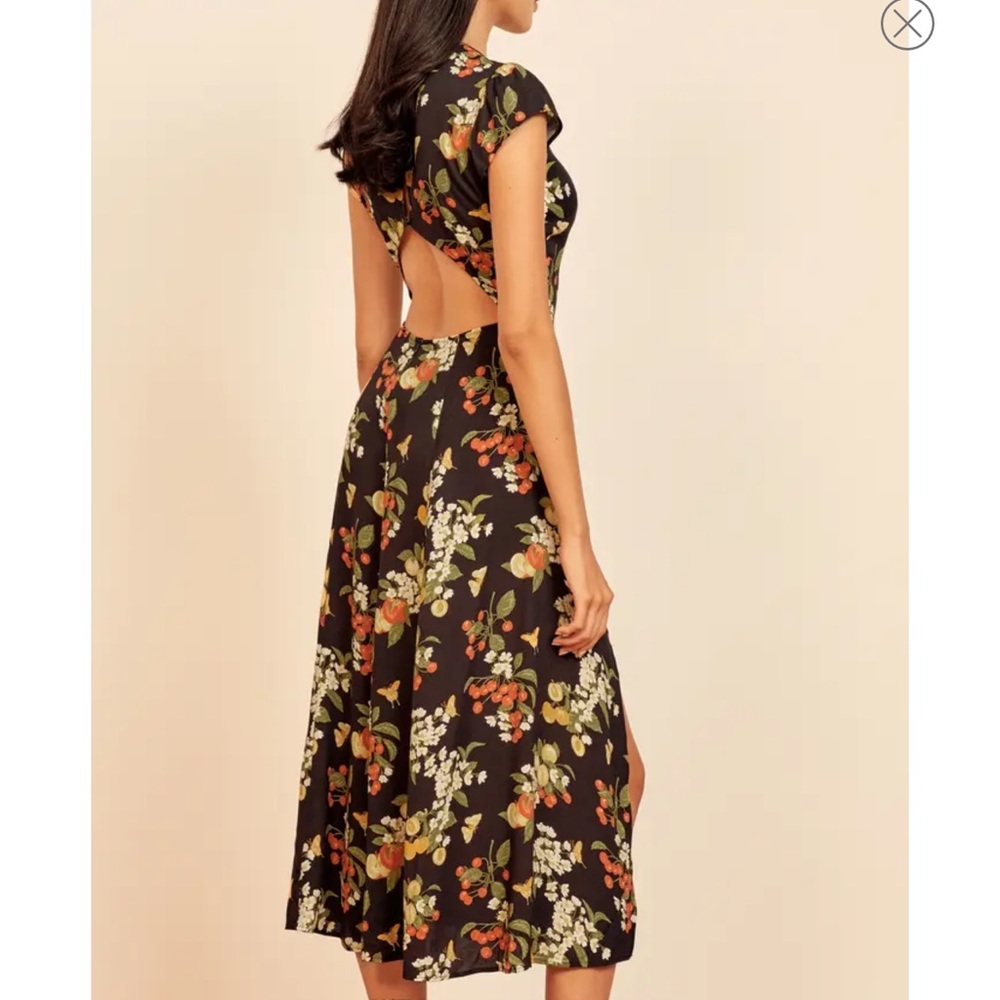 Reformation Black Floral Midi Dress - Picture 4 of 10